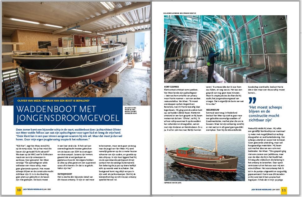 Een artikel over de Waddenboot, met beelden van de afbouw en het ontwerp.
