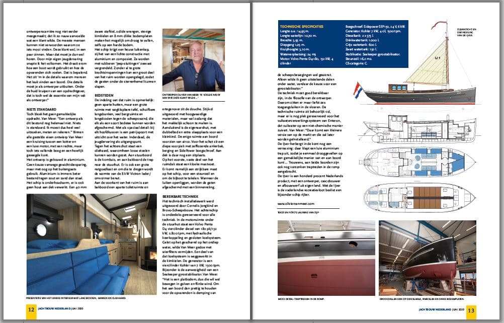 Het vervolg van het artikel, met de indeling, scheepsdetails en foto’s van de bouw.